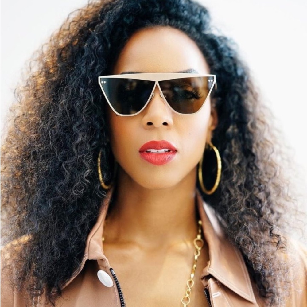 Kelly Rowland X Smoke x Mirrors Pony IV Green Grey Lenses Sunglasses Women's OS